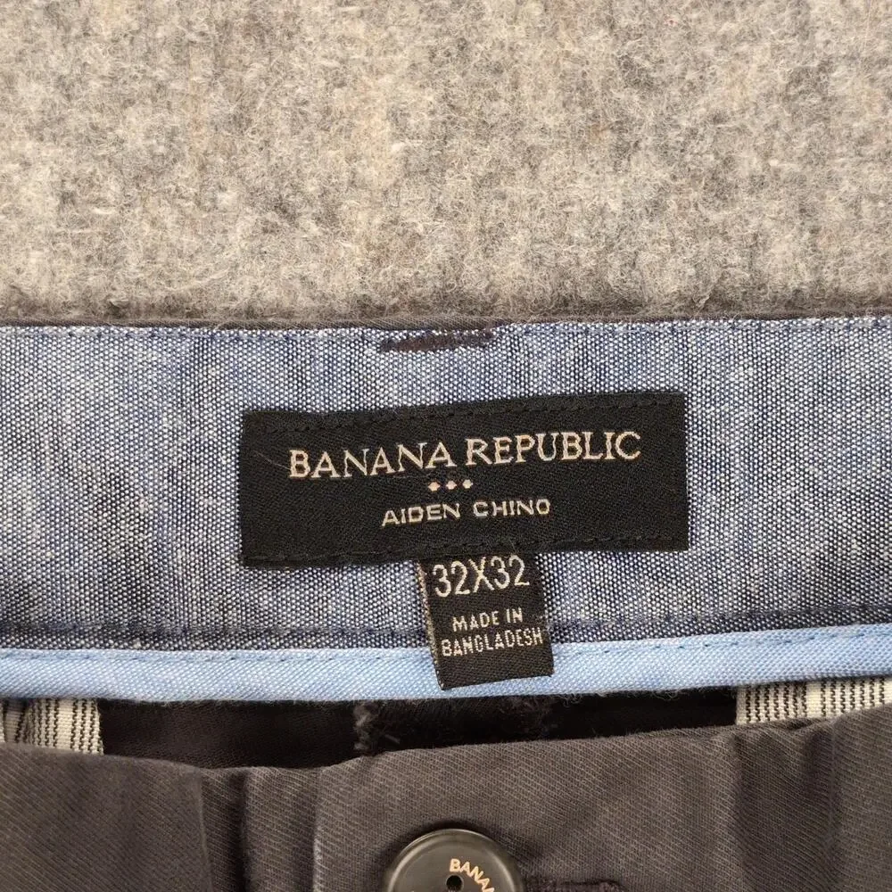 Banana Republic Pants Mens 32x32 Black Aiden Chino Slim Fit Stretch Casual - Picture 3 of 9